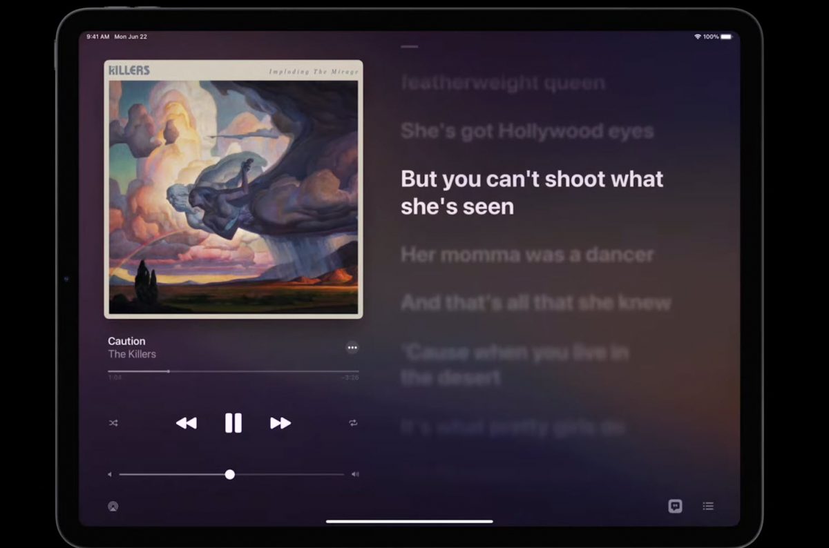 歌詞表示が改善したiPadOS 14のApple Music