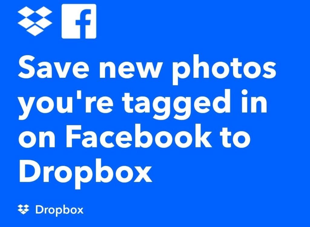 FaceBookでタグ付けした写真が投稿されたらDropboxに保存アプレット・レシピ